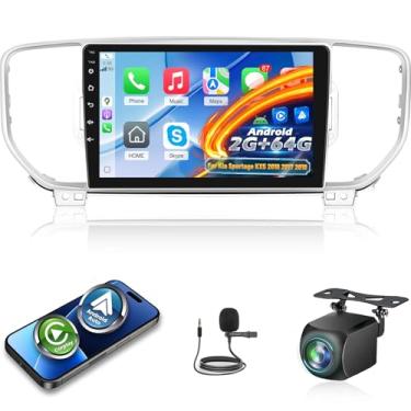 Imagem de [2 + 64 G] Rádio veicular NHOPEEW para Kia Sportage KX5 2016 2017 2018 – Carplay sem fio e Android Auto – tela sensível ao toque de 22 cm Android estéreo para carro – DSP/WiFi/GPS Navi/SWC/Bluetooth +