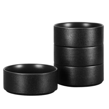 Imagem de GZG Conjunto de tigelas de cereais de cerâmica com tigelas de sopa de grés de 4,6 polegadas, seguras para lava-louças e micro-ondas, empilháveis, resistentes a arranhões para aveia, frutas, saladas e