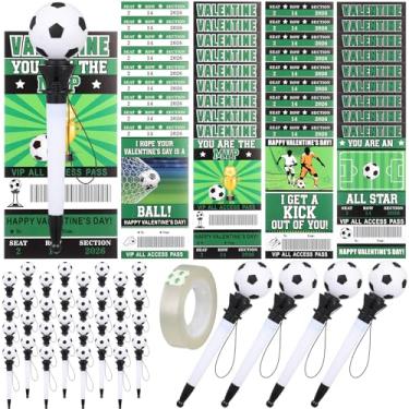 Imagem de Sayglossy Conjunto de 36 cartões esportivos de dia dos namorados com caneta esferográfica – 2026 cartões esportivos para o dia dos namorados, criança, escola, sala de aula, troca, presente de festa de