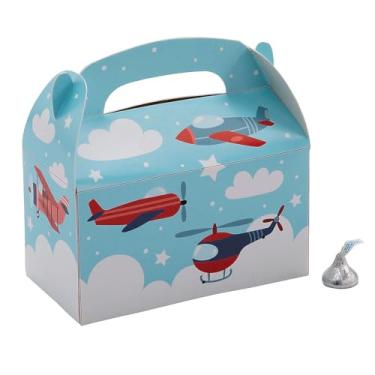 Imagem de Caixas de lembrancinhas de avião com desenho animado de 16 x 14 cm - 12 peças