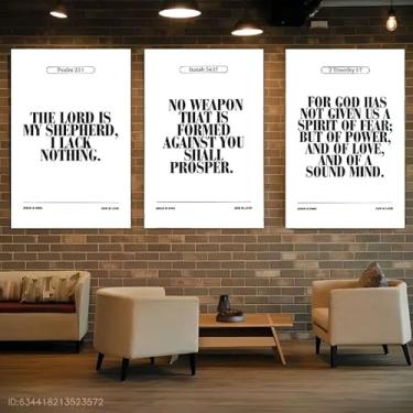 Imagem de Pôster de arte de parede com 3 textos bíblicos, escrituras cristãs, pinturas modernas minimalistas, para decoração de casa, sala de estar, quarto, igreja, sala de oração, 30,5 x 40,64 cm