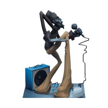 Imagem de Estátua de Postura Banda Moderna - Ornamento Musical com Design Pintado à Mão Recurso -Desbotamento Elemento Feito Resina Sintética para Mesa Escritór