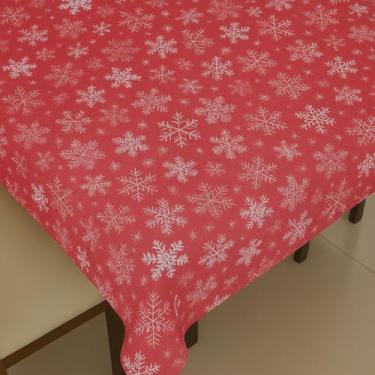 Imagem de Toalha de Mesa OXFORD Super ELEGANCIA 4,6 e 8 LUGARES(FLOCOS VERMELHO,4 LUGARES 1,40x1,40)