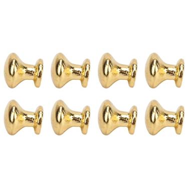 Imagem de Naroote Maçaneta de Metal Em Miniatura para Casa de Bonecas, Cabeça Redonda, Puxador para Bonecas Em Escala 1:12, 8 Peças, Estilo Simples, Maçaneta de Porta para Móveis, Armários (Ouro)