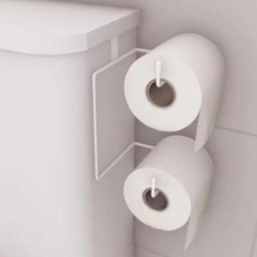 Imagem de Porta Papel Higienico，Acomoda Dois Rolos de Papel Toalha，Suspenso，Adequado para Pendurar ao Lado do Vaso SanitáRio ou na Cozinha para Armazenamento.(Duplo Branco)