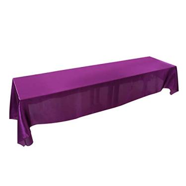 Imagem de Naroote Toalha de Mesa Retangular Resistente a Manchas para Decoração de Festa de Banquete – Durável e Elegante para Qualquer Ocasião – 145x320cm (Beringela)