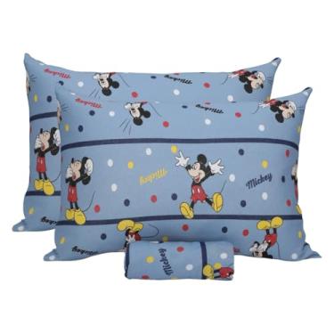 Imagem de Jogo de Lençol Portallar Disney Kids 70% Algodão Casal Mickey Comics Azul