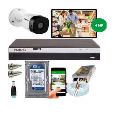 Imagem de Kit CFTV Intelbras HD 1 Câmeras VHC 1120B DVR MHDX 3004c C/HD