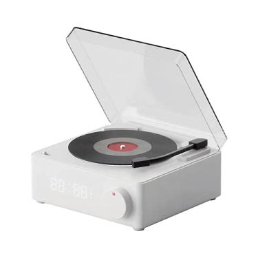 Imagem de Reprodutor de Música BT Sem Fio Alto-Falante em Formato Vinil Retro Relógio com Alarme Portátil 3 Alarmes 5 Toques 10m para Viagens ao Ar Livre Casa E