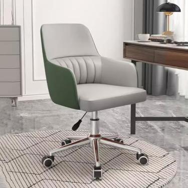 Imagem de AkosOL Cadeira de escritório executiva com altura ajustável, cadeira giratória Modn 360° para casa, quartos, cadeira de estudo, suporte lombar, acolchoamento confortável