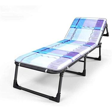 Imagem de ONDHGFBGB Espreguiçadeira/espreguiçadeira dobrável para jardim e almofadas para pessoas pesadas ao ar livre praia acampamento cadeira portátil, espreguiçadeira
