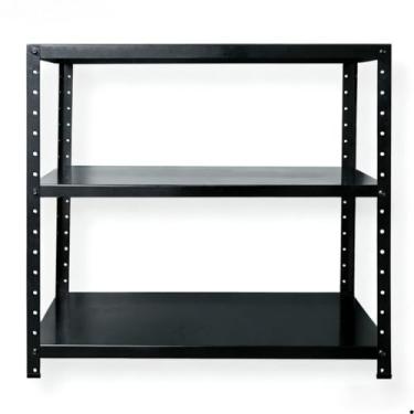 Imagem de Armário de Aço Compacto 70x70x30cm - Estante com 3 Prateleiras Reforçada, Capacidade 45kg, Ideal para Cozinha, Quarto e Armazenamento Doméstico (Preto)