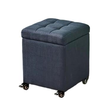 Imagem de Puff Baú Pé De Cama Baú Retangular Banquinho Puff Decorativo Organizador Guarda Brinquedos Assento Armazenamento Quarto Decorativo Confortável Pufe De Sofá(Black,15.7" x 15.7" x 18.1")