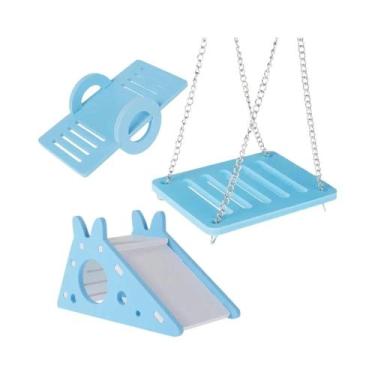 Imagem de Brinquedos Para Hamster E Porquinho-da-Índia, 3 Peças: Gangorra, Escad