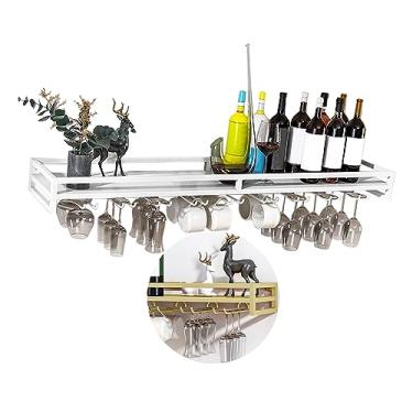 Imagem de Suporte de parede para taças de vinho, cabide de metal para taças de vinho, preto/dourado/branco, suporte para copos de vinho com parafusos, suporte para copos de vinho, para cozinha, bar, pub