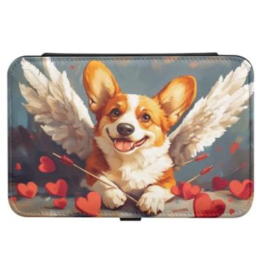 Imagem de Burbuja Caixa de joias de viagem para cães Cupido dos Namorados, presente para mulheres e meninas, estojo de joias portátil de couro PU organizador para brincos, anéis, colares e pulseiras