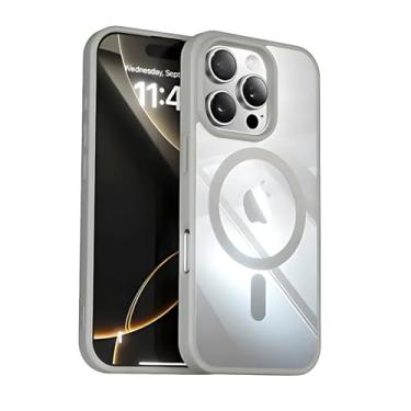 Imagem de Capinha Case Capa Transparente Basic Anti Impacto Bordas Elevadas Magnética Premium Luxo Para iPhone (Cinza, iPhone 17 Pro Max)
