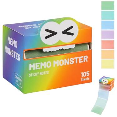 Imagem de Monster Sticky Notes – Notas adesivas completas semitransparentes brilhantes com linda caixa monstro, 105 folhas para material escolar, produtos de escritório, diário, álbuns de recortes e etiquetas