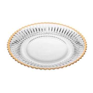 Imagem de Jogo De Pratos Sobremesa Em Cristal Com Fio de Ouro Imperatriz Com 4 P