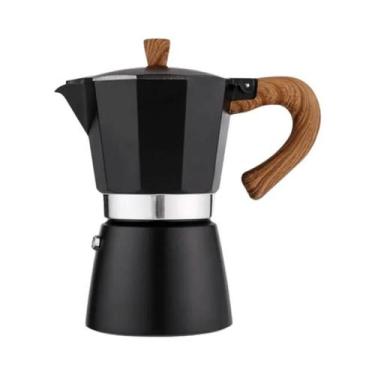 Imagem de Cafeteira Moka Clássica Italiana Vintage Com Cabo De Madeira 150ml 300