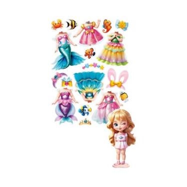 Imagem de Bonecas Magnéticas Para Meninas, Conjunto De Brinquedos De Princesa Pa