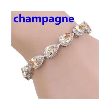 Imagem de Pulseira Elegante De Cristal E Pedras Preciosas Para Mulheres, Joia Ch