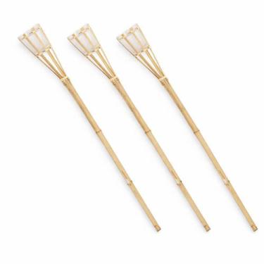 Imagem de Kit 03 Tocha De Bambu Antimosquito Com Vela Cheiro De Citronela altura