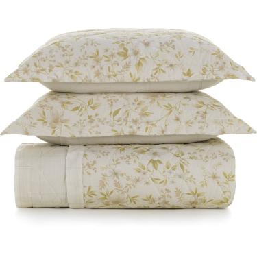 Imagem de Jogo de Colcha Karsten Eva 200 Fios 3 Peças Queen Bege