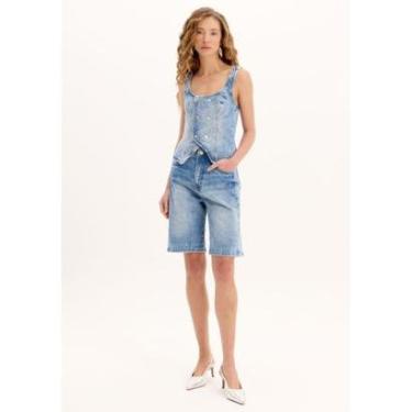 Imagem de Bermuda Jeans Alongada-Feminino