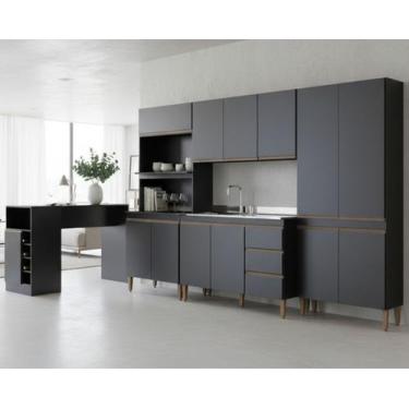 Imagem de Armário de Cozinha Completa Modulada 5 peças 2,80m + 1,36m Essenza Móv