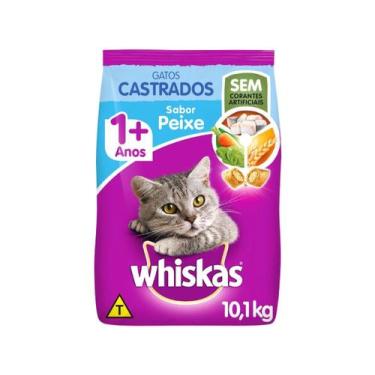 Imagem de Ração Whiskas para Gatos Adultos Castrados Sabor Peixe - 10,1kg, Peixe