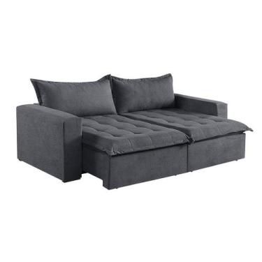 Imagem de Sofá Cama 2 Lugares Retrátil Reclinável M-184 Veludo Martins Grafite -