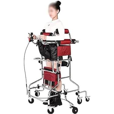 Imagem de Andador Vertical Para Idosos Com Assento, Andador De 8 Rodas Com Ajuste De Altura, Estrutura De Pé Para Reabilitação De Hemiplegia, Andador Portátil Para Adultos, Auxílio Para Caminhada,Com Freio