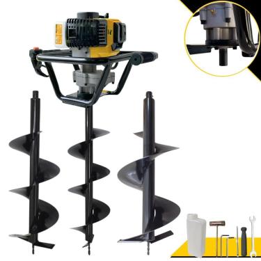 Imagem de Perfurador de Solo PSL517 à Gasolina 51,7CC 1,8HP com Brocas 80x20CM 80x25CM 80x30CM Lynus