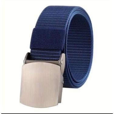Imagem de Cinto Masculino OEM Largo de Nylon 3 e 8cm X 120cm Ferro Azul para Homem