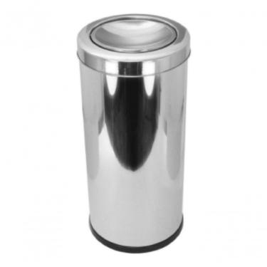 Imagem de Lixeira com Tampa Meia-esfera 30L Aço Inox Abertura Basculante com Bandeja Interna Inox