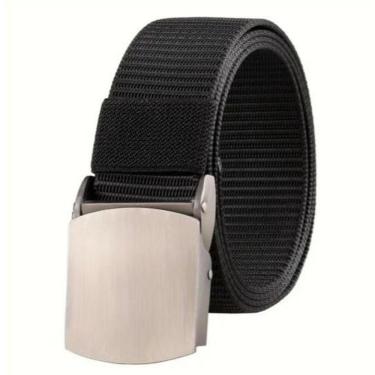 Imagem de Cinto Masculino OEM Largo de Nylon com Fivela em PVC Plástico 3 e 8 cm X 120 cm Ferro Preto para Homem