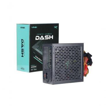 Imagem de Fonte Gamer Dash 400W VFG400WP com Chave Seletora 110-230V e Operação Silenciosa Preto...