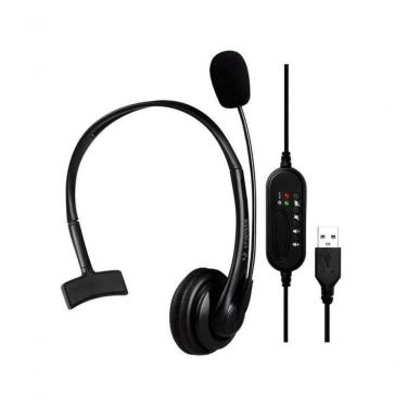 Imagem de Headset Office FK 731A com Conexão USB e Design Ultraleve Preto Fortrek