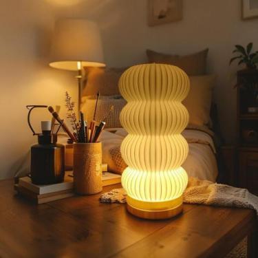 Imagem de Abajur Luminária Kumo Decorativa de Mesa Luz Quente para Quarto Sala D