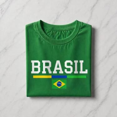 Imagem de Camisa Brasil 100% Algodao Futebol Copa Churrasco Pagode Selecao Brasi