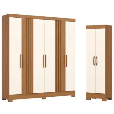 Imagem de Guarda Roupa Casal 6 Portas 3 Gavetas Francês com Armário Multiuso 2 P
