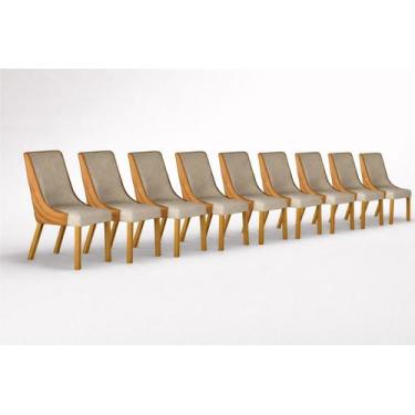 Imagem de Kit 8 cadeiras maciça de Jantar Estofada Bella- Arbo Design