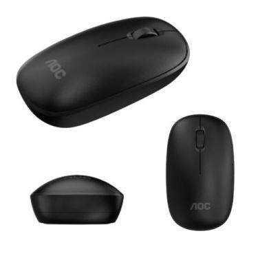 Imagem de Mouse Óptico AOC Sem Fio 1200 DPI Preto Wireless MS200