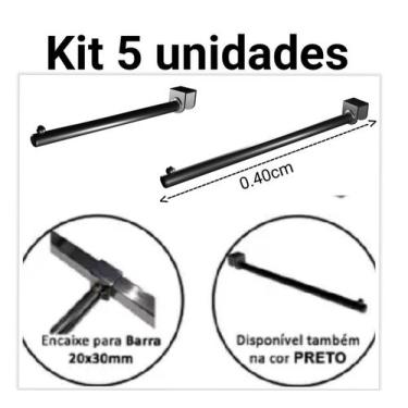 Imagem de Régua de parede RT (kit 5 unidades) na cor preto. - Ksouza manequins