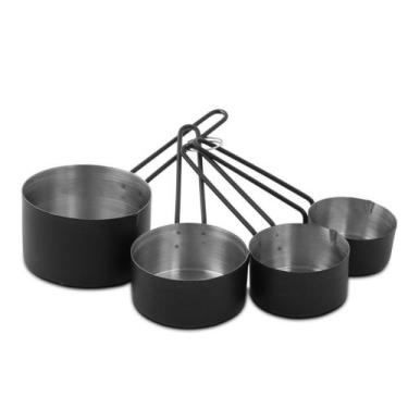 Imagem de Xícaras Medidoras 4 Peças em Inox e Preto Mimo Style