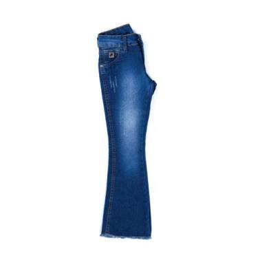 Imagem de Calca Feminina Infantil Flare Rodeio, Azul, 4