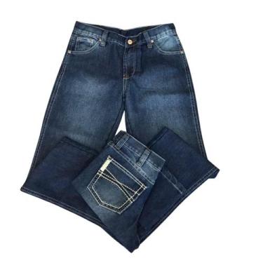 Imagem de Calça Docks Infantil Masculina Relaxed Bordada Cinza DW91, Jeans, 14
