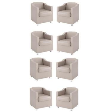 Imagem de Kit 8 Poltronas Decorativas Para Consultório Sala Recepção material si