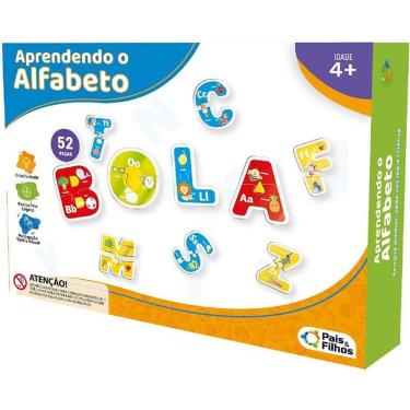 Imagem de Brinquedo Pedagógico Aprendendo o Alfabeto Jogo Educativo para Alfabetização Pais & Filhos